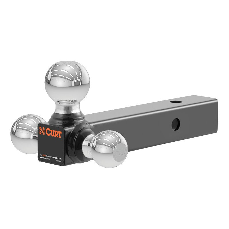 Curt 45001 Multi-Ball Ball Mount, 1-Hole, 2 in, 1-7/8, 2, 2-5/16 in Dia Hitch Ball, Steel, Powder-Coated