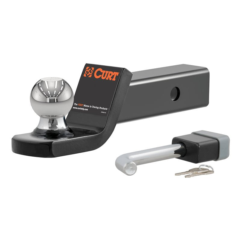 Curt 45141 Towing Starter Kit, Cat Class 3, 1-Hole, 2 in, 2 in Dia Hitch Ball, Powder-Coated