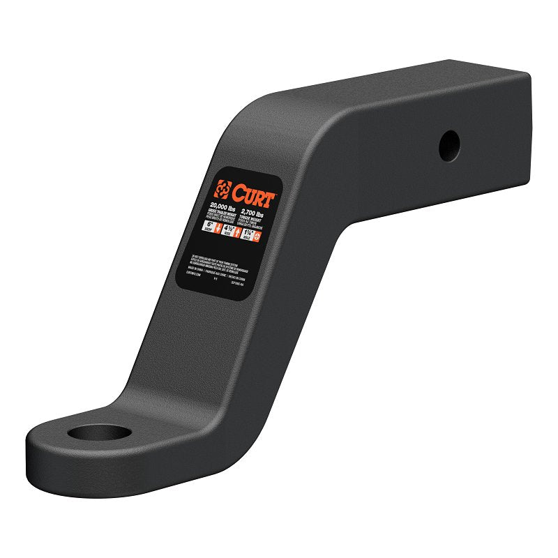 Curt 45459 Commercial-Duty Forged Ball Mount, Cat Class 5, 1-Hole, 2-1/2 in, Carbon Steel, Powder-Coated
