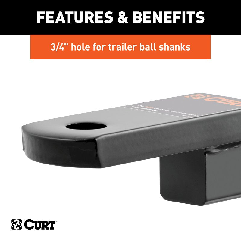 Curt 45519 Ball Mount, Cat Class 2, 1-Hole, 1-1/4 in, 3/4 in Dia Hitch Ball, Carbon Steel, Powder-Coated