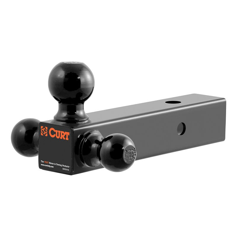 Curt 45651 Multi-Ball Mount, 2-Hole, 2-1/2 in, 1-7/8, 2, 2-5/16 in Dia Hitch Ball, Steel, Powder-Coated