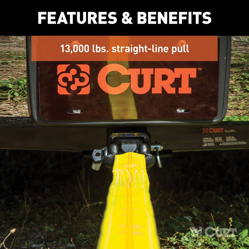 Curt 45832 D-Ring Shackle-Mount, Cat Class 4, 5, 1-Hole, 2 in, Steel, Powder-Coated