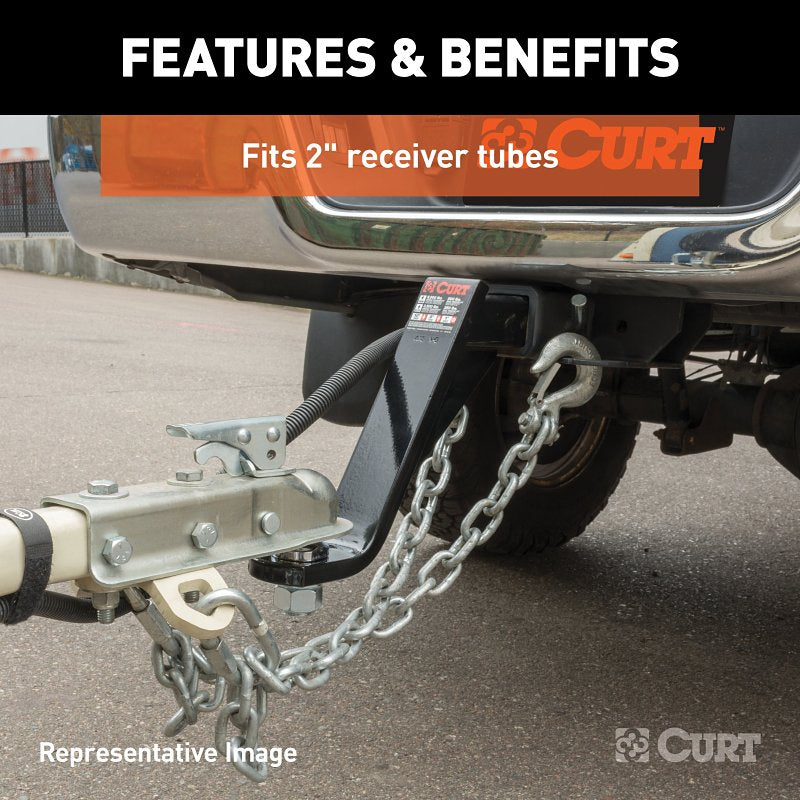 Curt 45890 Ball Mount, Cat Class 3, 1-Hole, 2 in, Carbon Steel, Powder-Coated