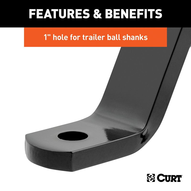 Curt 45890 Ball Mount, Cat Class 3, 1-Hole, 2 in, Carbon Steel, Powder-Coated