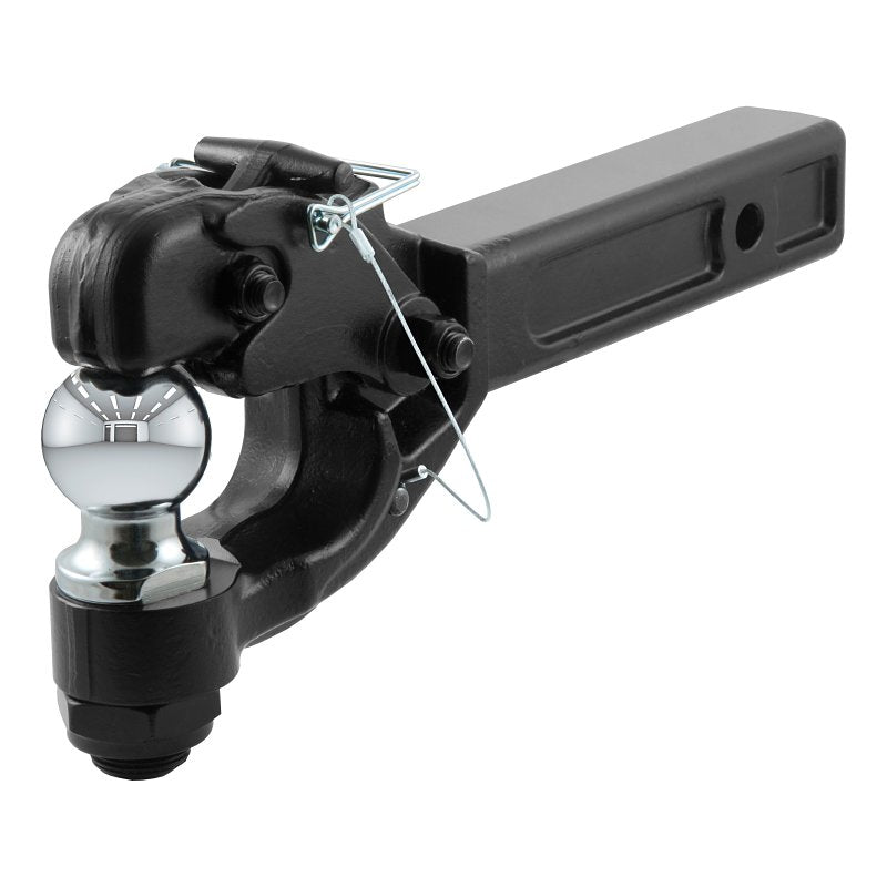 Curt 48007 Ball and Pintle Combination, 2 in, 2 in Dia Eye, 16000 lb Working Load, Steel, Powder-Coated