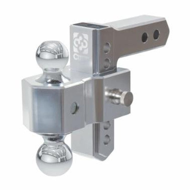 Curt AlumaLite Series 45363 Adjustable Hitch, 1-Hole, 2 in, 2, 2-5/16 in Dia Hitch Ball, Steel Hitch Ball, Aluminum
