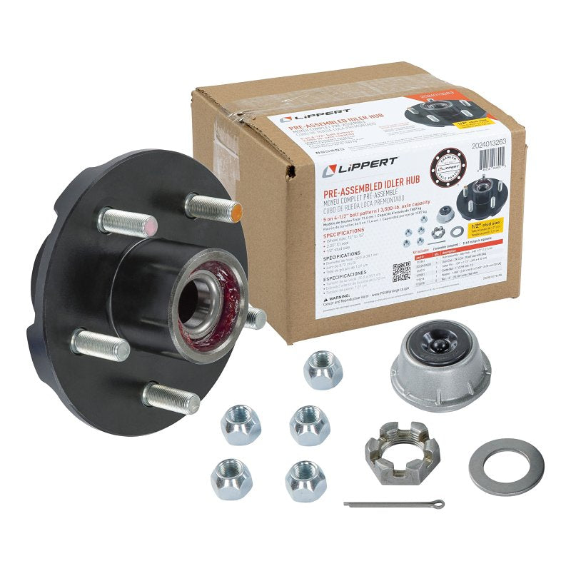 Lippert 2024013263 Complete Pre-Greased Hub Assembly, 3500 lb Withstand