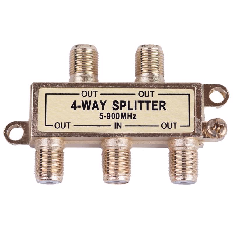 Monster Just Hook It Up 4 Way Coax Splitter 75 ohm 900 MHz 4 pk, Pack of 4