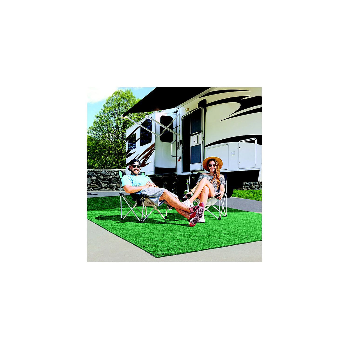 Prest-O-Fit 21180 Surface Mate Patio Rug, 6' x 9', Green