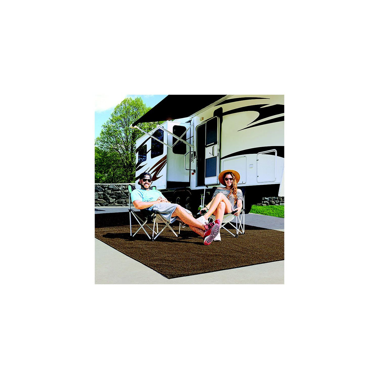 Prest-O-Fit 21182 Surface Mate Patio Rug, 6' x 9', Espresso