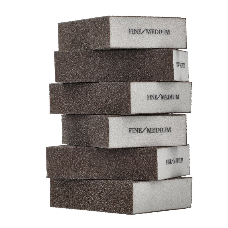 Norton MultiSand 02081 Sanding Sponge, 4 in L, 2-3/4 in W, 75 Grit, Fine, Medium, Silicone Carbide Abrasive