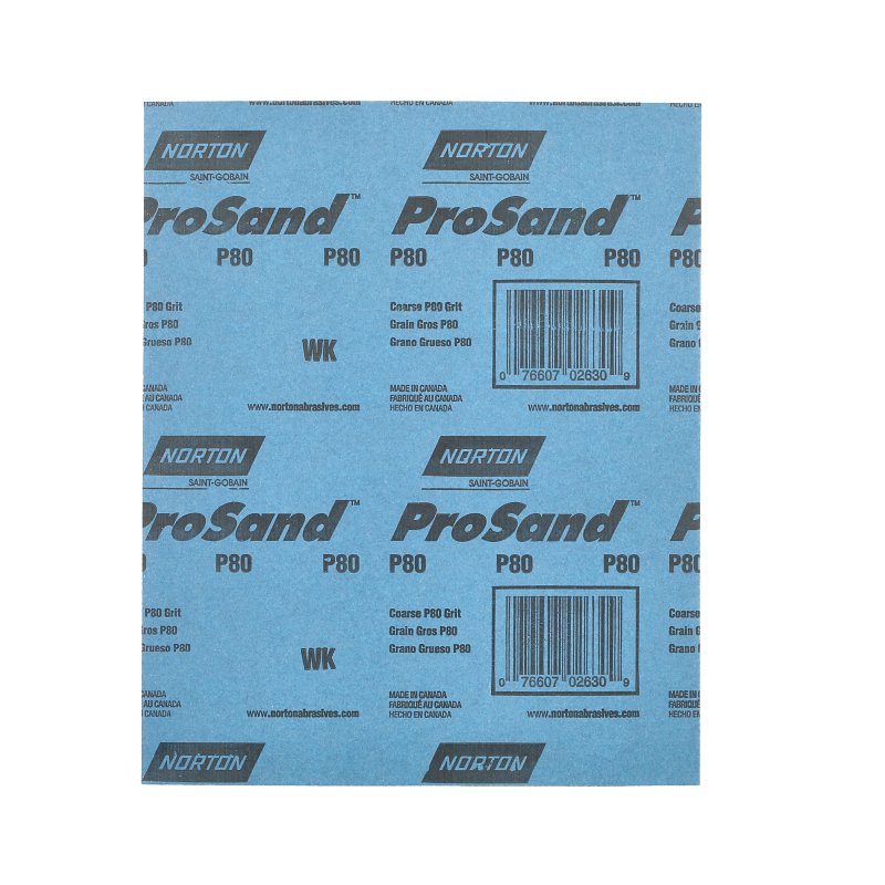 Norton ProSand 07660768163 Sanding Sheet, 11 in L, 9 in W, Coarse, 80 Grit, Aluminum Oxide Abrasive, Paper Backing