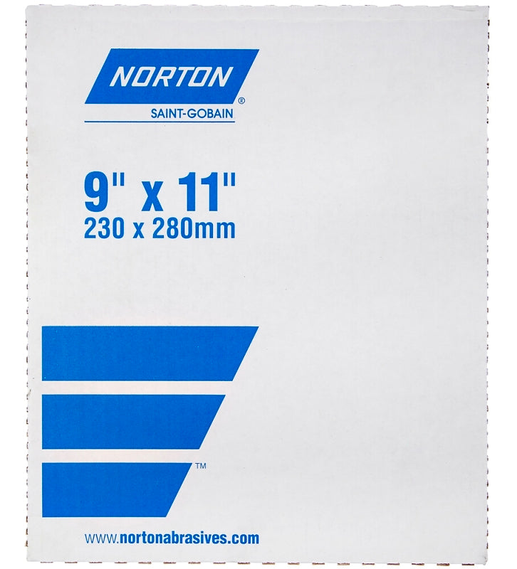 Norton ProSand 07660768172 Sanding Sheet, Tan, 11 in L, 9 in W, Medium, 120 Grit, Aluminum Oxide Abrasive, Paper Backing
