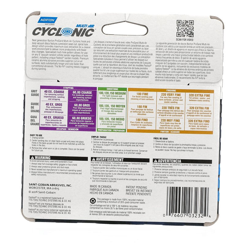 Norton 03232 Sanding Disc, 5 in Dia, 11/16 in Arbor, Coated, P80 Grit, Coarse, Paper Backing, Alumina Ceramic Abrasive