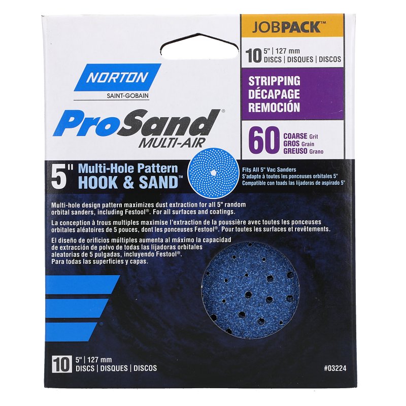 Norton 07660703224 Sanding Disc, 5 in Dia, 11/16 in Arbor, P60 Grit, Coarse, Zirconia Aluminum Abrasive, Spiral