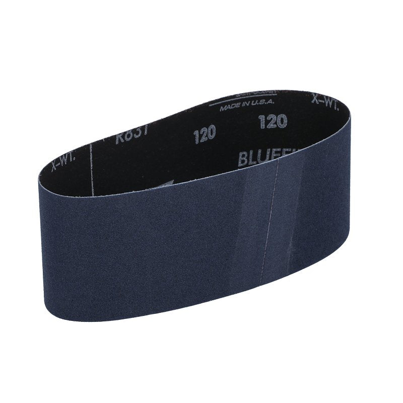 Norton 07660749262 Sanding Belt, 3 in W, 21 in L, 120 Grit, Very Fine, Zirconia Aluminum Abrasive