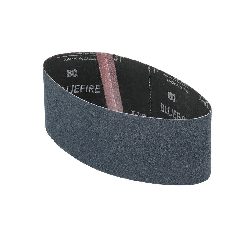 Norton 0766074961 Sanding Belt, 3 in W, 21 in L, 80 Grit, Medium, Zirconia Aluminum Abrasive