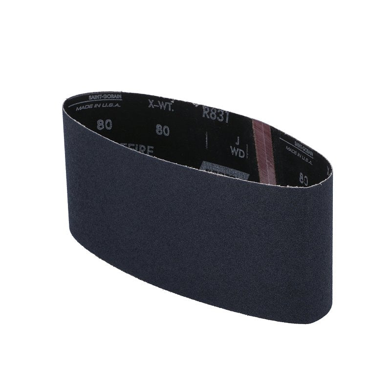 Norton 05472 Sanding Belt, 4 in W, 24 in L, 80 Grit, Medium, Zirconia Aluminum Abrasive
