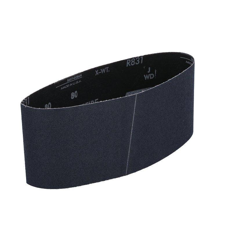 Norton 05472 Sanding Belt, 4 in W, 24 in L, 80 Grit, Medium, Zirconia Aluminum Abrasive
