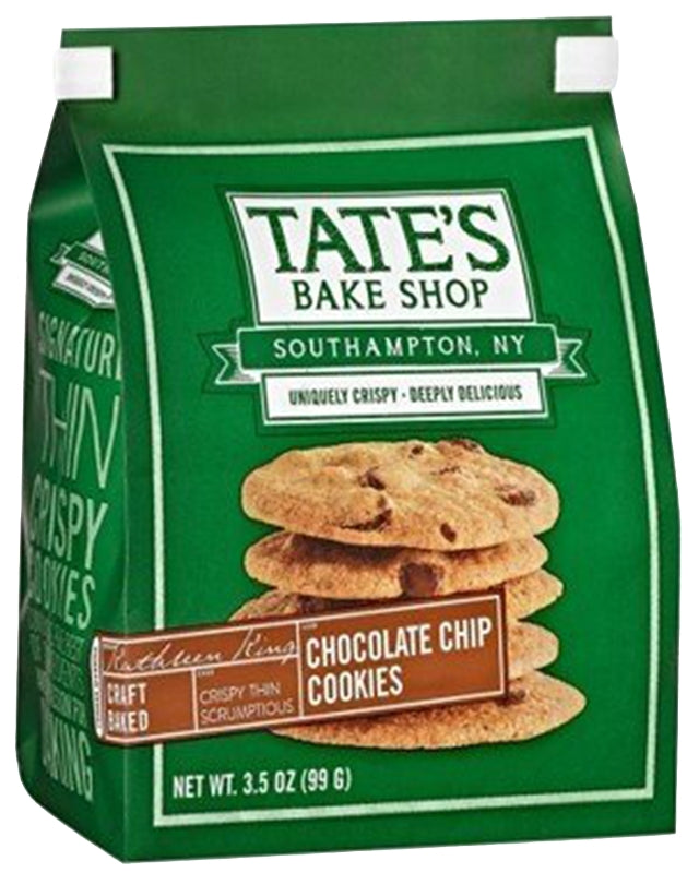 Tate's Bake Shop 1002009 Cookies, Chocolate Chip, 3.5 oz, Pack of 12