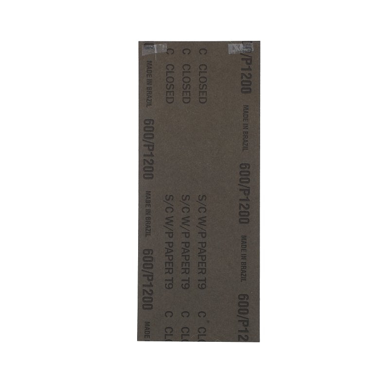 Norton SandWet T401 Series 68531 Sandpaper, 3-2/3 in W, 9 in L, 600 Grit, Fine, Silicon Carbide Abrasive, Paper Backing