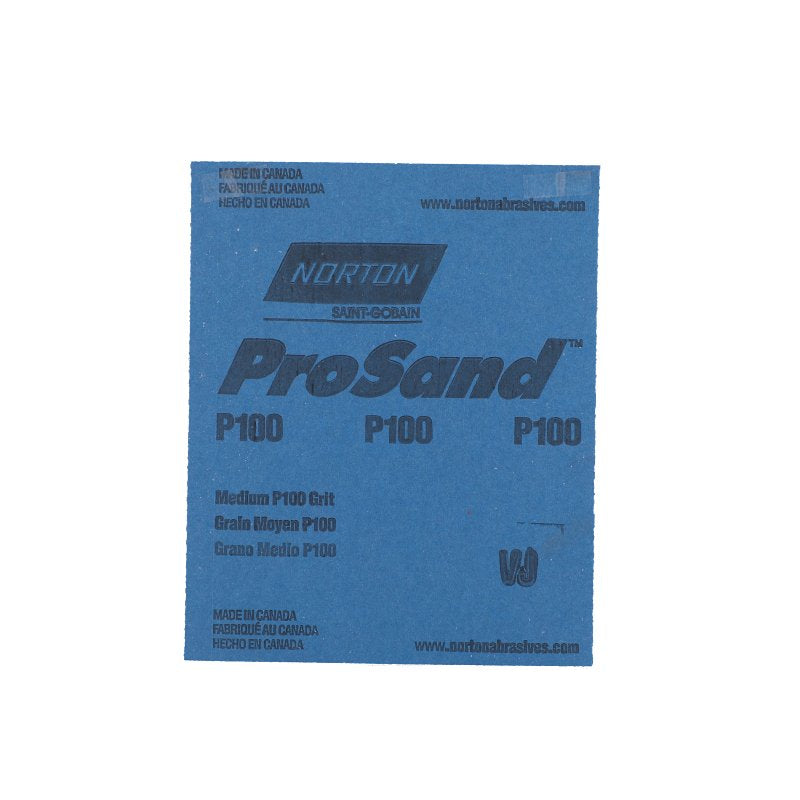 Norton A259PS Series 68540 Sandpaper, 5-1/2 in L, 4-1/2 in W, Medium, 100 Grit, Aluminum Oxide Abrasive, Paper Backing