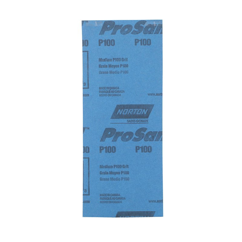 Norton ProSand A259PS Series 68536 Sandpaper, 3-2/3 in W, 9 in L, 100 Grit, Medium, Aluminum Oxide Abrasive