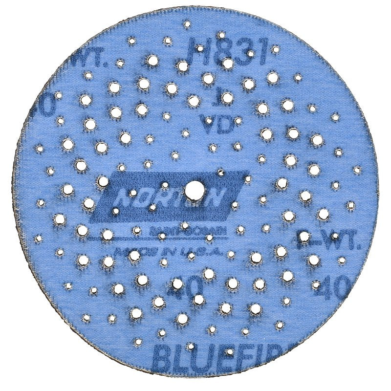 Norton ProSand Multi-Air Series 68460 Sanding Disc, 5 in Dia, 11/16 in Arbor, 40 Grit, Coarse, Ceramic Alumina Abrasive