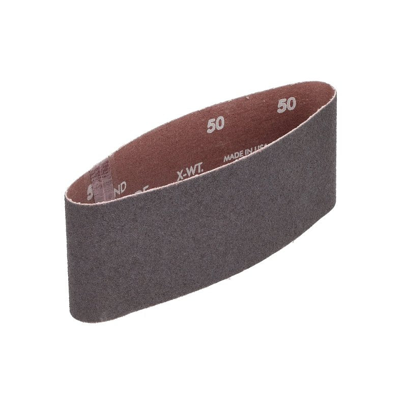 Norton Metalite 07660702246 Cloth Portable Sanding Belt, 3 in W, 18 in L, 50 Grit, Coarse, Aluminum Oxide Abrasive