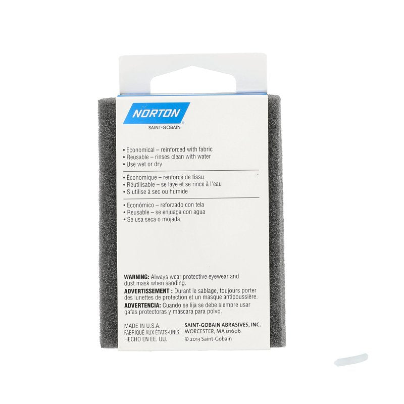 Norton 07660700947 Specialty Abrasive Sponge, 4 in W, 3 in L, 1/2 in Thick