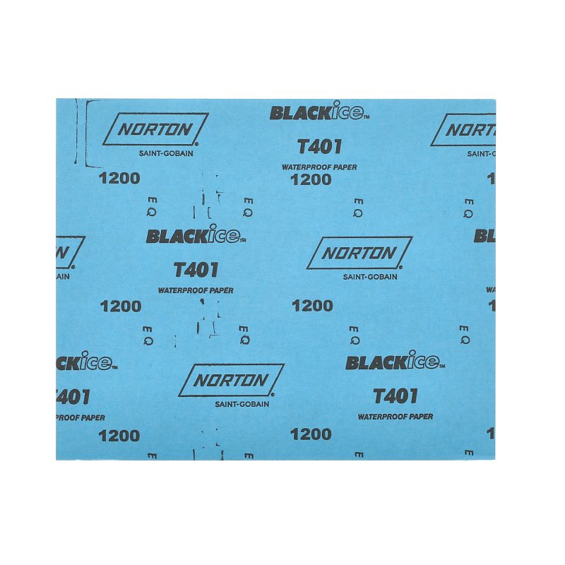 Norton Black Ice 07660748054 Sandpaper, 9 in W, 11 in L, 1200 Grit, Ultra Fine, Silicon Carbide Abrasive, Paper Backing