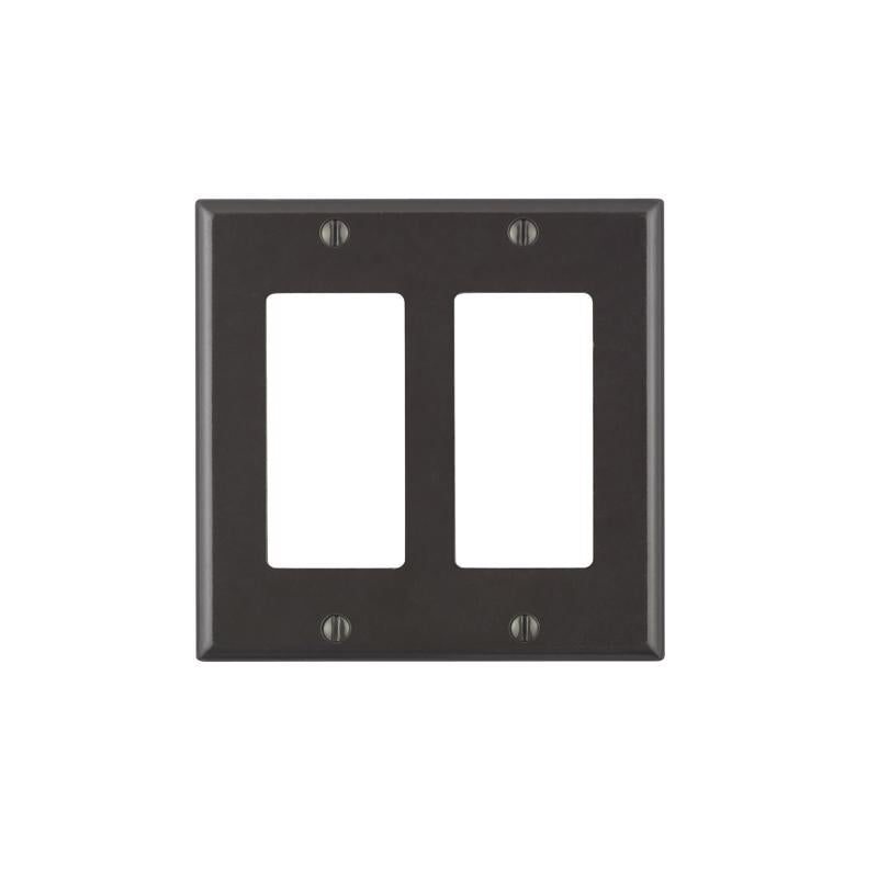 Leviton Brown 2 gang Thermoset Plastic Decorator Wall Plate 1 pk, Pack of 5
