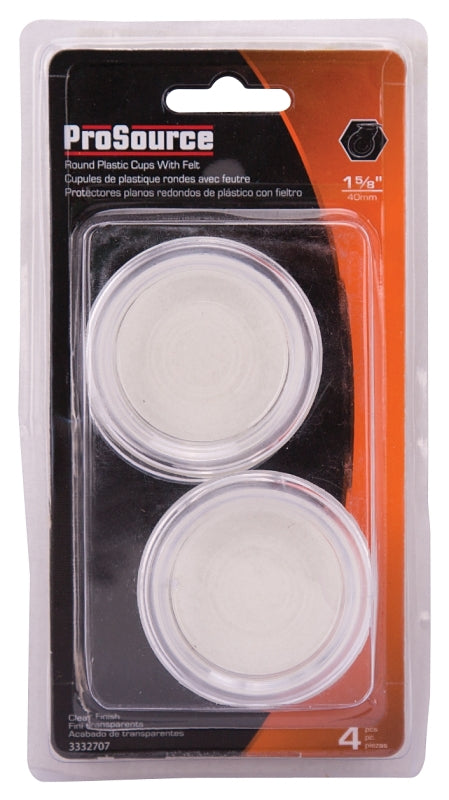 ProSource FE-50820-PS Caster Furniture Glide, Plastic, Clear, Clear, 2-1/4 x 2-1/4 x 5/8 in Dimensions