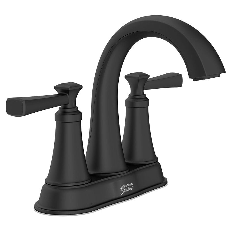 American Standard 1011922430 Bathroom Faucet, 1.2 gpm, 2-Faucet Handle, Matte Black, 4 in Faucet Centers, Lever Handle
