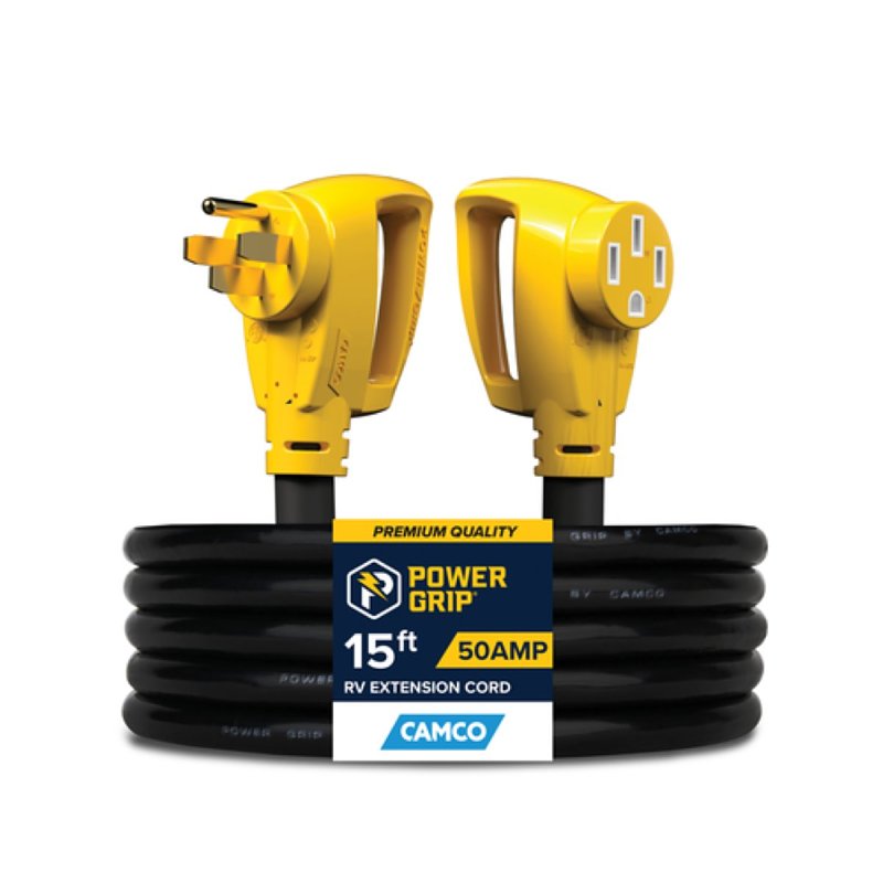 PowerGrip 55194 Extension Cord, 15 ft Cable, Male, Female, Black Jacket