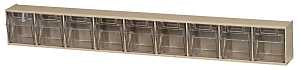 Quantum Storage Systems RQTB309IV Tip Out Bin, 2-1/2 in L, 23-5/8 in W, 3-1/8 in H, 9-Compartment, Polystyrene, Ivory