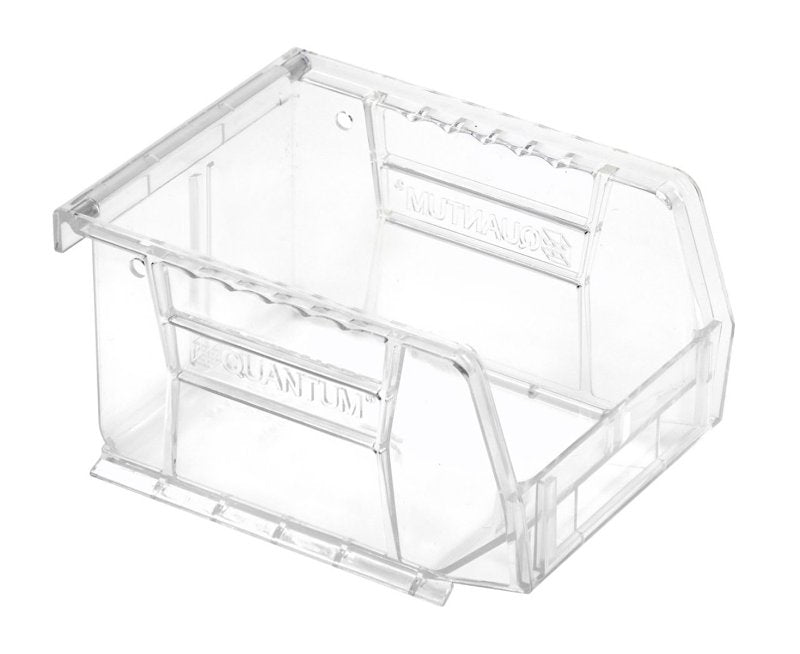 Quantum Storage Systems RQUS210CC-UPC Ultra Stack and Hang Bin, 10 lb, Polypropylene, Clear, 5-3/8 in L, 4-1/8 in W