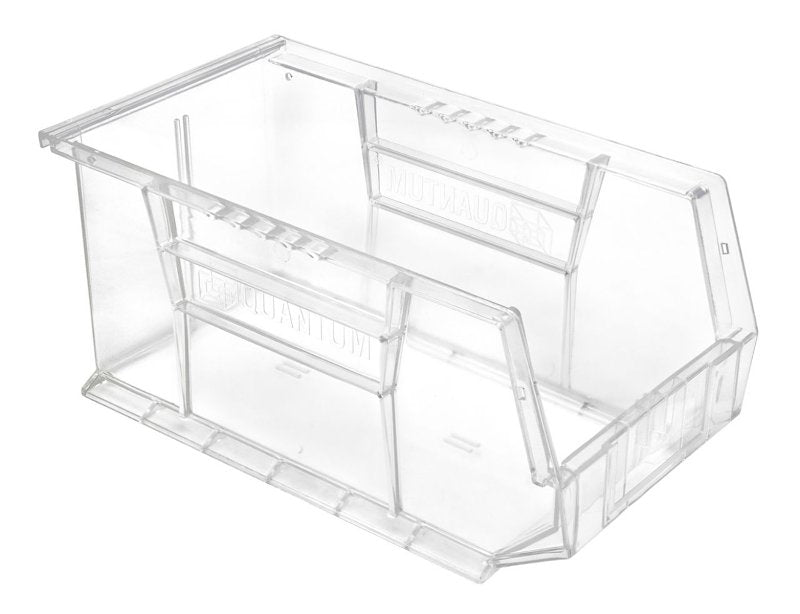 Quantum Storage Systems RQUS240CC-UPC Ultra Stack and Hang Bin, 60 lb, Polypropylene, Clear, 14-3/4 in L, 8-1/4 in W