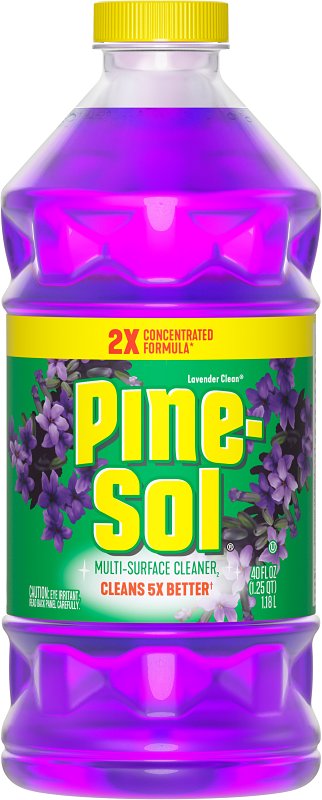 Pine-Sol 10041294601662 Multi-Surface Cleaner and Disinfectant, 40 oz Bottle, Liquid, Lavender Clean, Pack of 8