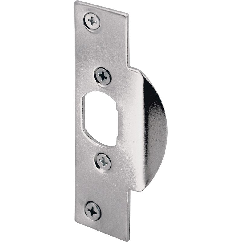 Defender Security U 9474 Security Latch Strike, 4-1/4 in L, 1-1/8 in W, Steel, Chrome-Plated