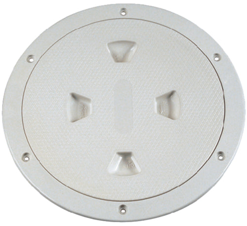 Beckson Screw Out Deck Plate With Standard Trim Ring, Dimple Center