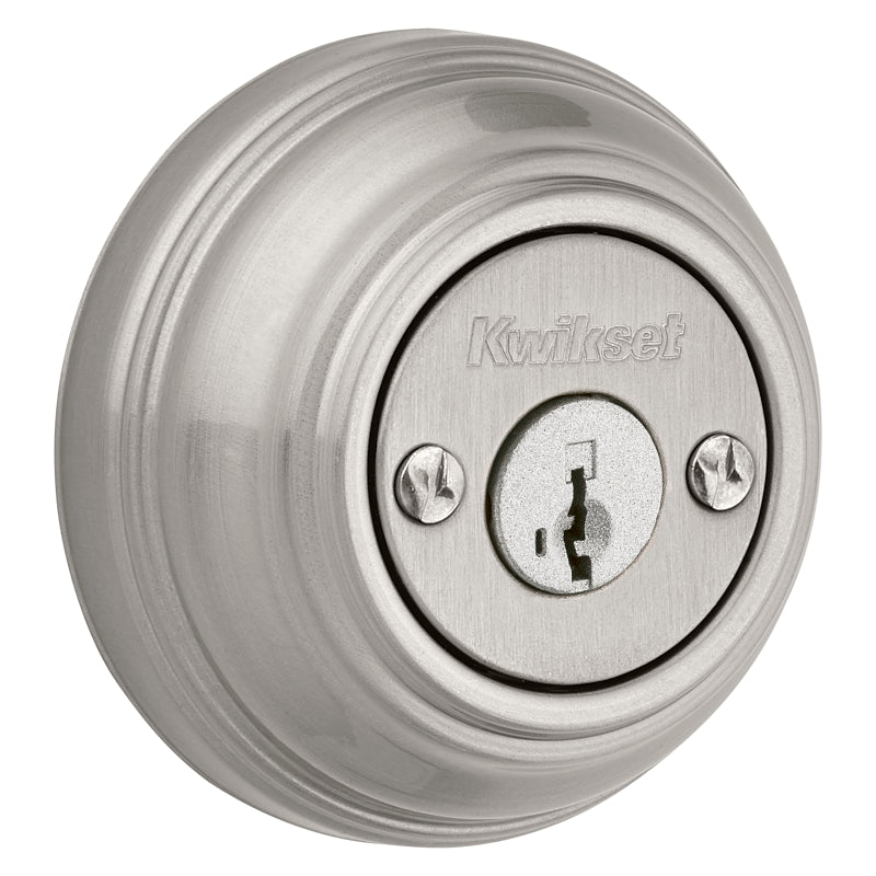 Kwikset 99850-074 Deadbolt, 1 Grade, Metal, Satin Nickel, 2-3/8 to 2-3/4 in Backset, K4, KW1 Keyway