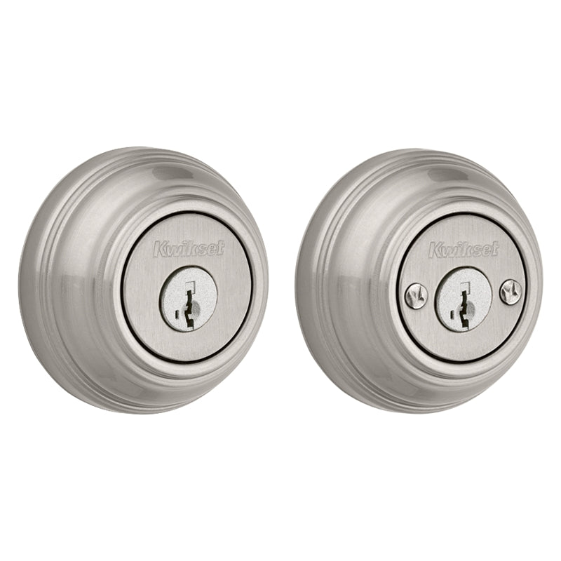 Kwikset 99850-074 Deadbolt, 1 Grade, Metal, Satin Nickel, 2-3/8 to 2-3/4 in Backset, K4, KW1 Keyway