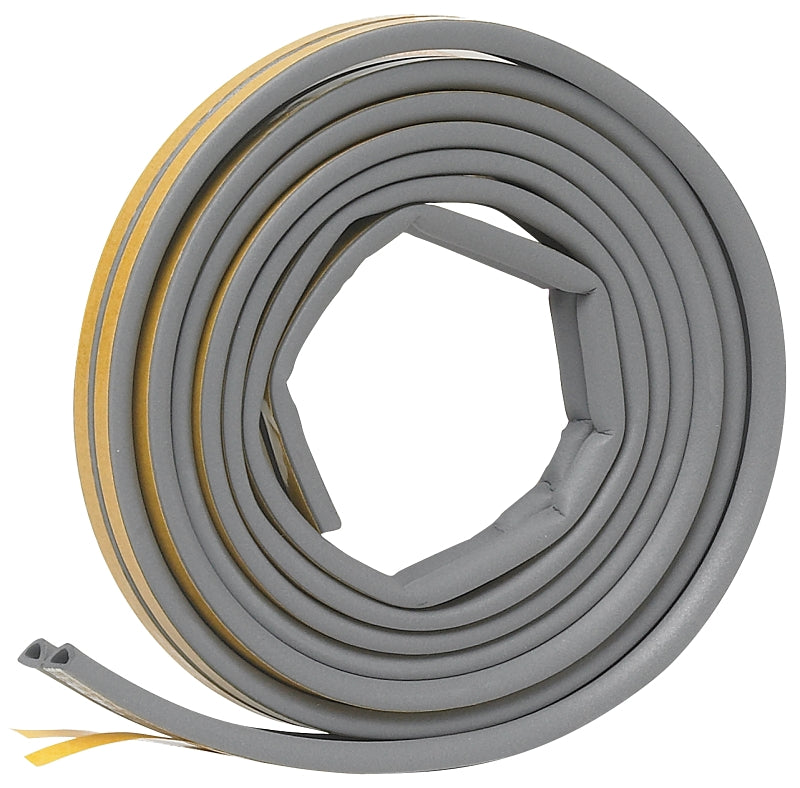 Frost King V25GA Weatherseal, 5/16 in W, 17 ft L, EPDM Rubber, Gray