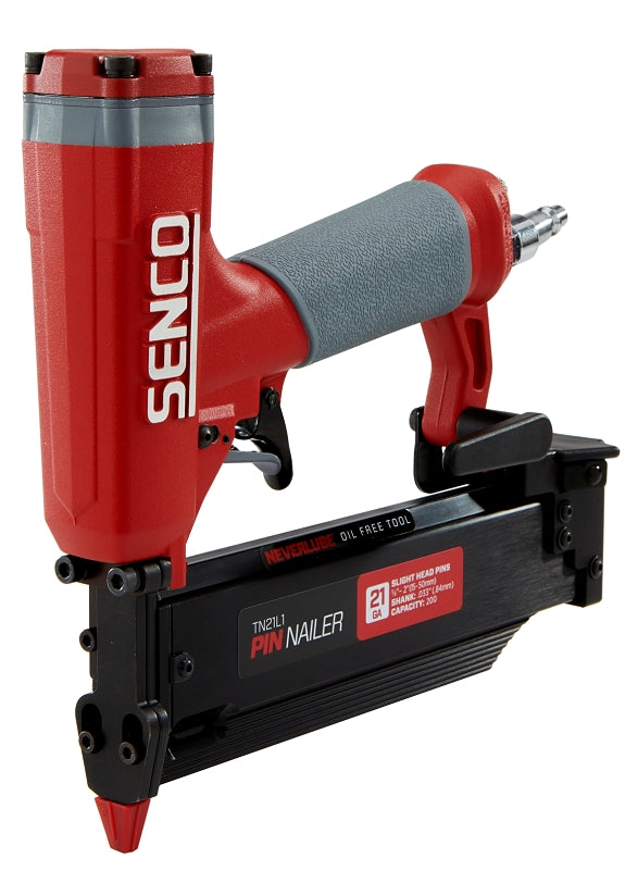 Senco TN21L1 Pin Nailer, 200 Magazine, Straight Collation, Strip Collation, 3/5 to 2 in Fastener, 1.1 scfm Air