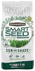 Pennington SMART SEED 100543723 Grass Seed and Fertilizer Mix, 7 lb Bag