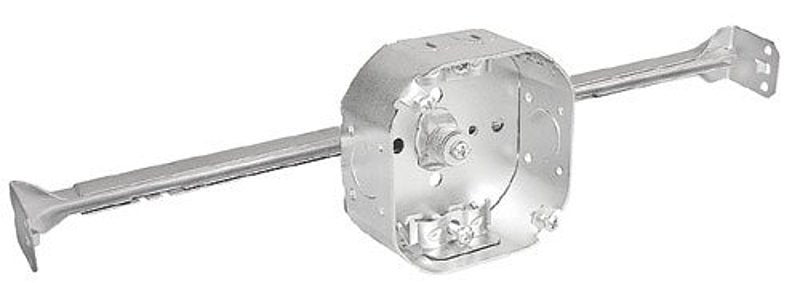 Southwire 54151-HUR-UPC Octagon Box, 4 in OAW, 1-1/2 in OAD, 6-Knockout, Steel Housing Material, Silver, Galvanized