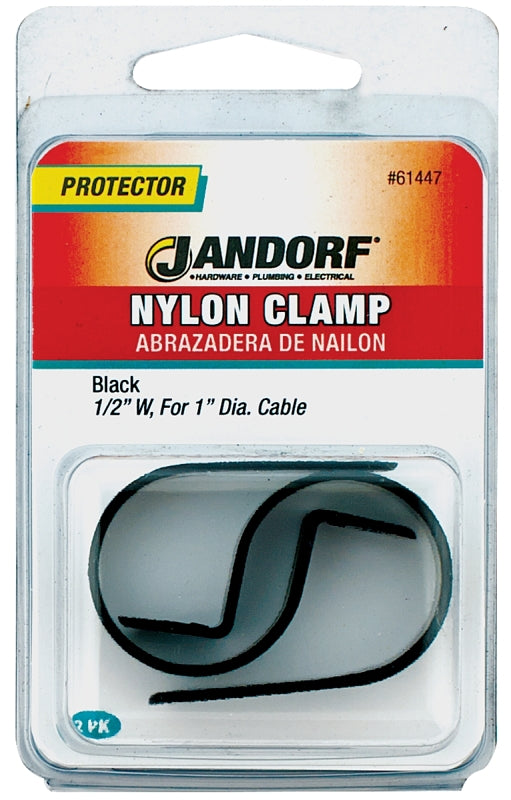 Jandorf 61447 Cable Clamp, 1 in Max Bundle Dia, 1/2 in W, Nylon, Black