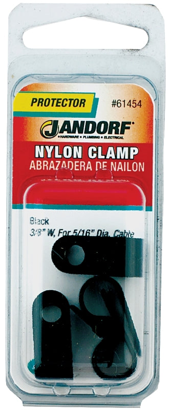 Jandorf 61454 Cable Clamp, 5/16 in Max Bundle Dia, 3/8 in W, Nylon, Black