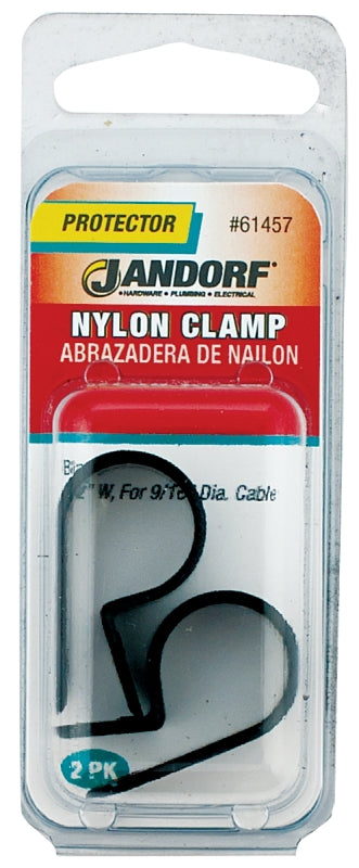 Jandorf 61457 Cable Clamp, 9/16 in Max Bundle Dia, 1/2 in W, Nylon, Black
